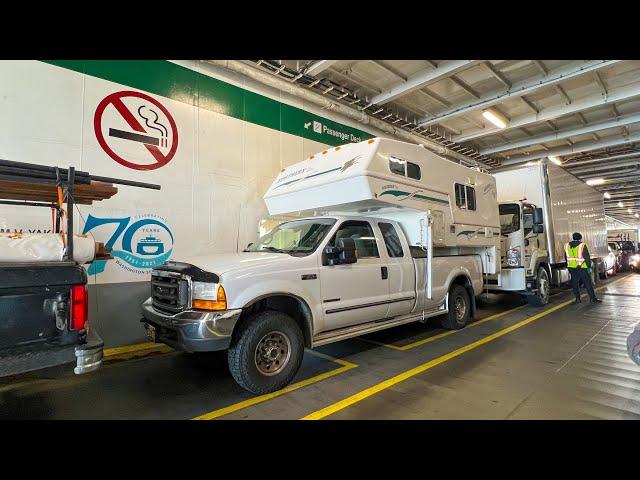 Taking a Ferry to Go Truck Camp on an Island