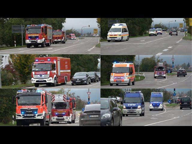 [JAHRESHAUPTÜBUNG] Einsatzfahrten Feuerwehren, Rettungsdienst und THW zur Übung