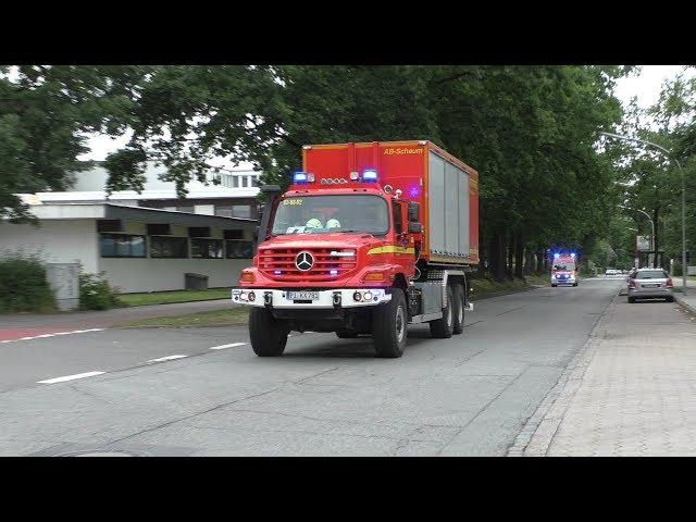 [FEU7R0 Schenefeld Tennishalle im Vollbrand] Einsatzfahrten Feuerwehr und ABC-Dienst/LZG Pinneberg