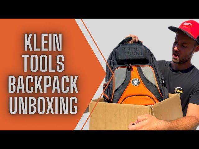 Klein tools tradesman pro backpack unboxing with tape measure