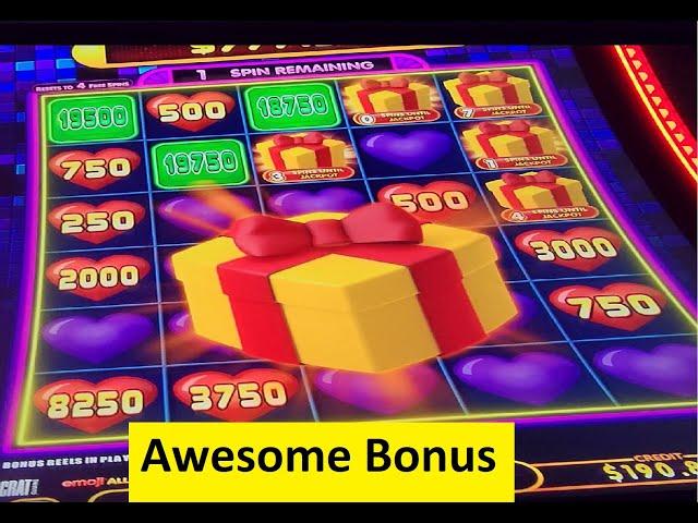 Massive Win on the emoji All Stars Slot!! Aristocrat Game