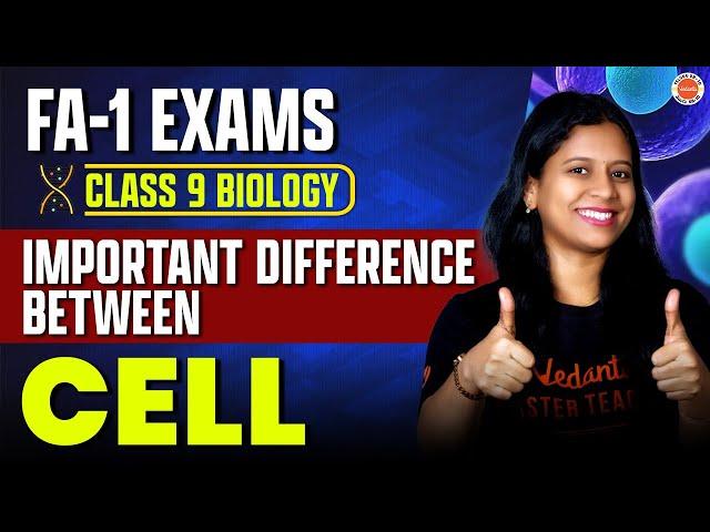 FA-1 Exams Important DIFFERENCE BETWEEN | CELL | TS & AP board/CBSE SSC Biology 2025 Sunaina Ma'am