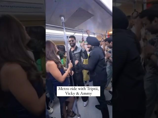 Vicky Kaushal, Triptii Dimri & Ammy Virk ENJOY metro ride in Delhi while 'Bad Newz' film promotions