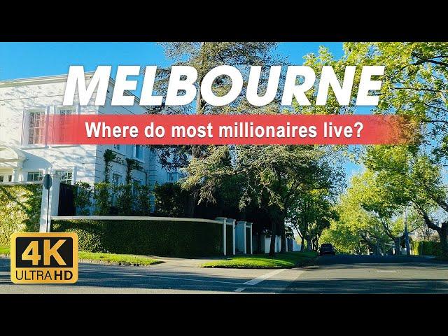 Where do most millionaires live in Melbourne? | Drive-through Toorak, Victoria | Tour Australia | 4K