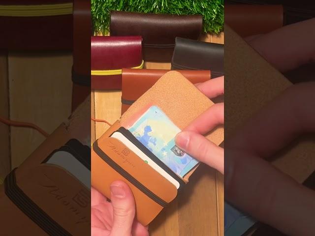 Minimalist wallet cardholder with natural fullgrain leather #leathercraft #handmade #fashion #berlin