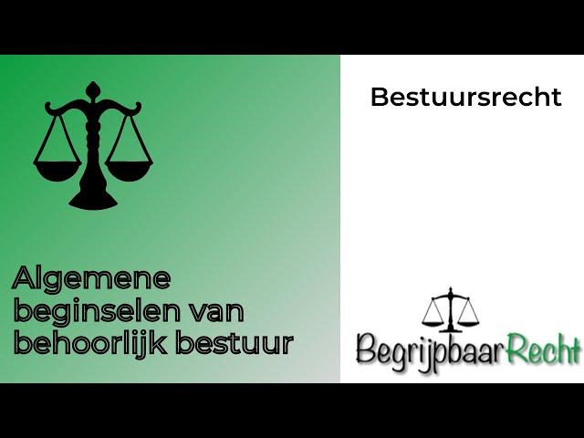 Algemene beginselen van behoorlijk bestuur