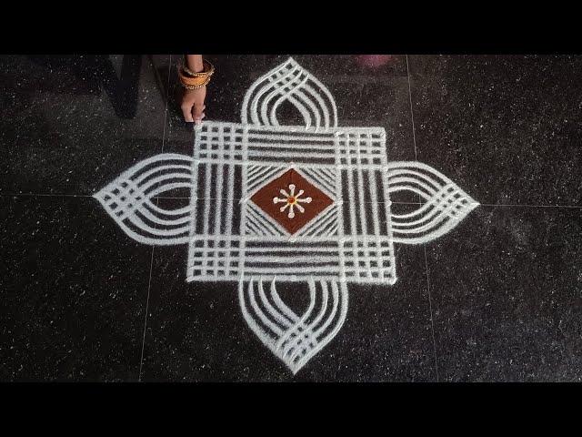 Thai madham special simple padi kolam | 5*5 simple easy kolam | Pandaga muggulu | Rangoli kolangal