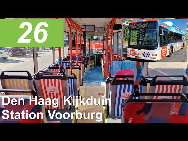 HTM lijn 26: Den Haag Kijkduin - Station Voorburg - Den Haag Kijkduin | Omleiding | HTM 1132 | 2024