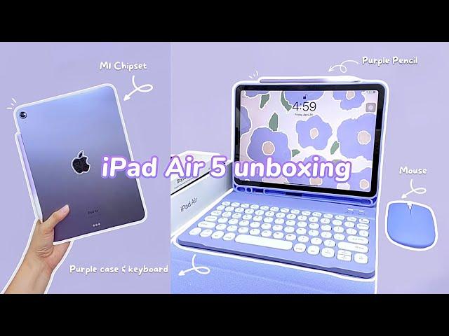 iPad Air 5 (purple) unboxing alternative gradient purple pencil + accessories ️