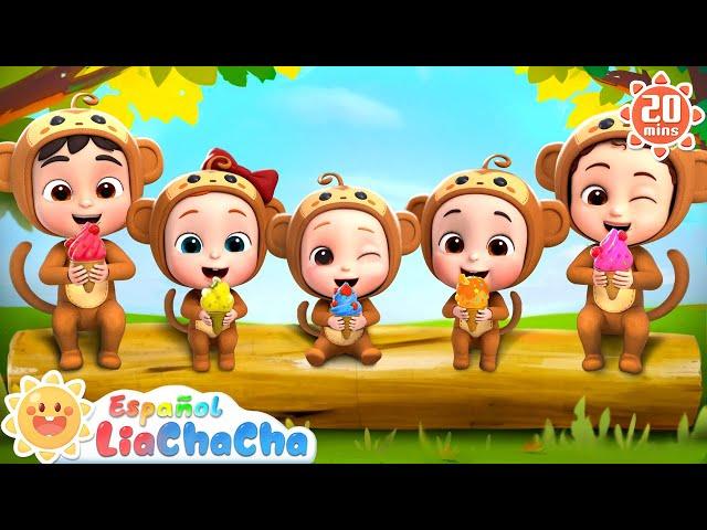 Cinco Monitos Tomando Helado | LiaChaCha en Español - Canciones Infantiles