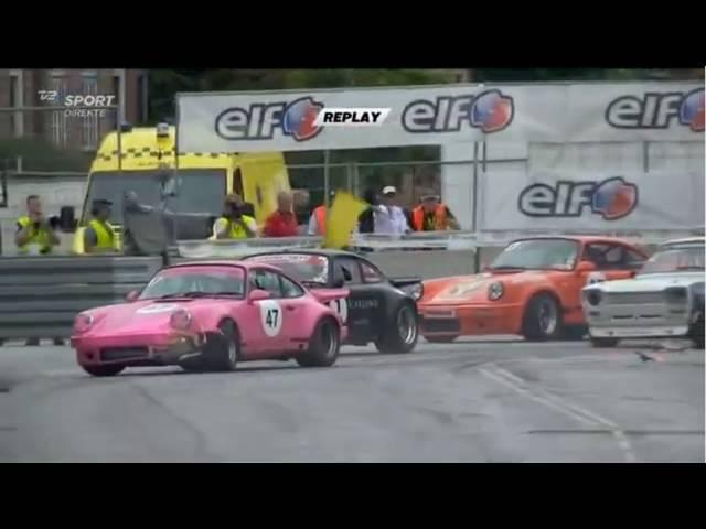 Historisk Motor Sport Danmark 2016. Copenhagen Historic Grand Prix. Crash