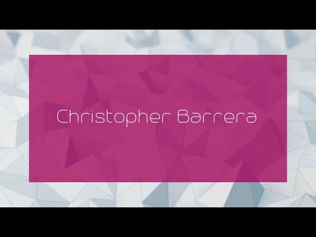 Christopher Barrera - appearance