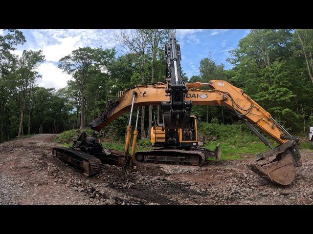 Disassembling an excavator