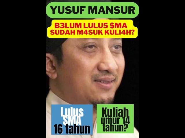 Sudah Kuliah Padahal Belum Lulus SMA? !! Yusuf Mansur Memang Luar Biasa?? Update. #short