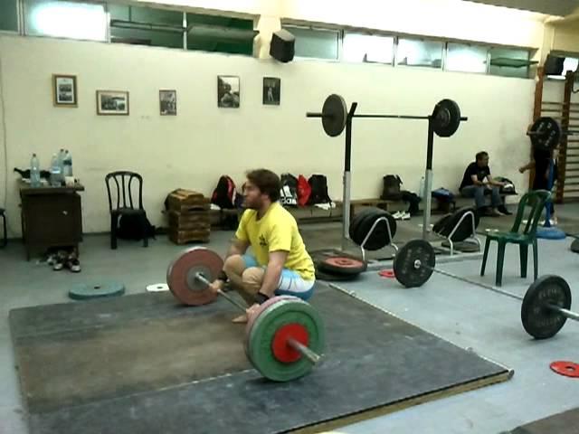 barefoot powerclean and push press, 95kg