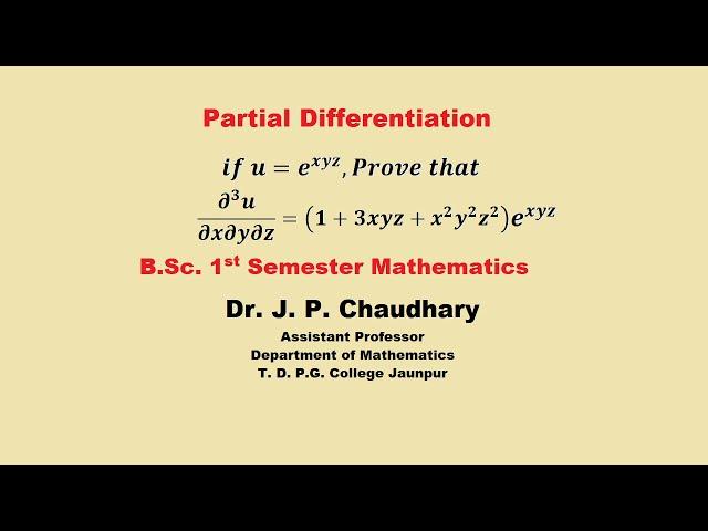 if u=e^xyz prove that ∂^3u/∂x∂y∂z=(1+3xyz+x^2y^2z^2)e^xyz