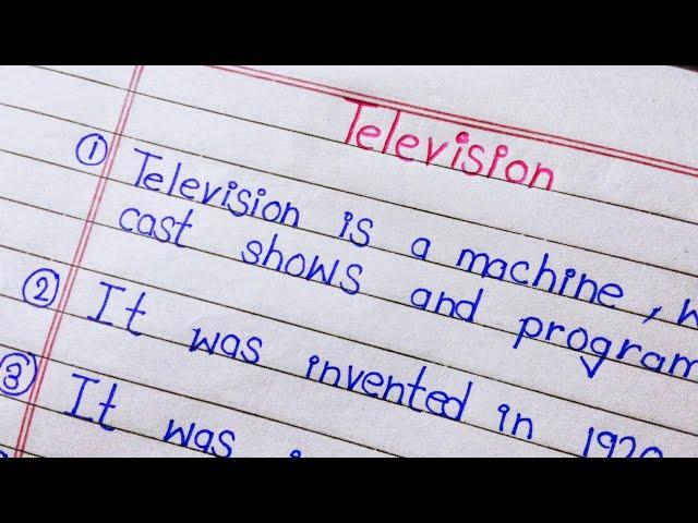 10 lines on television ||10 lines on television in English ||