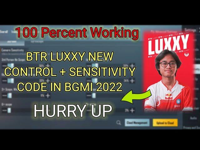 BTR LUXXY NEW CONTROL CODE AND SENSITIVITY 2022 IN BGMI  #btrluxxy