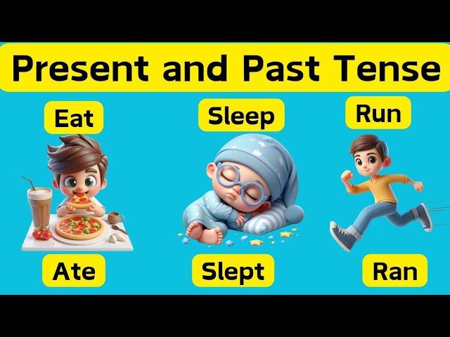 50 Essential Present and Past Tense Verbs Examples | Verbs Vocabulary for Kids