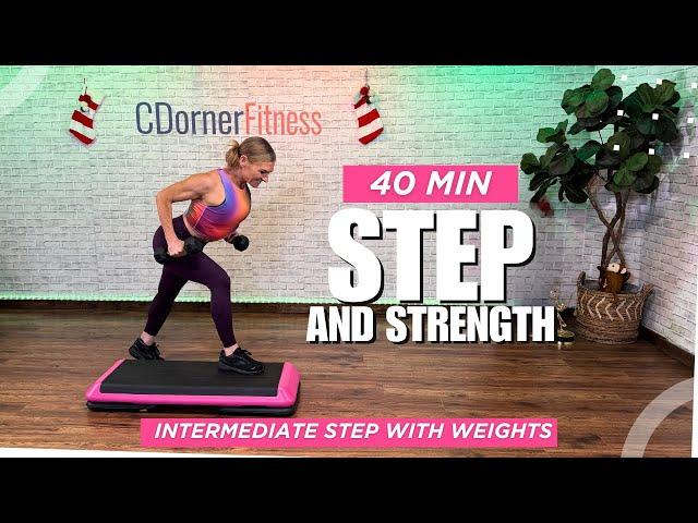  40 Min Step & Sculpt: Cardio + Full-Body Workout  Step Aerobics with weights