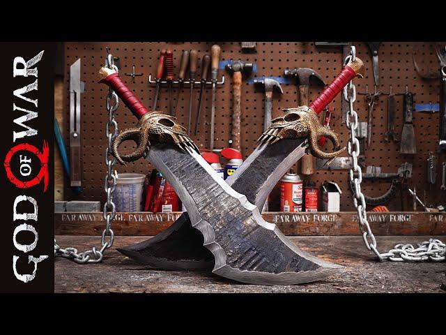 Forging Kratos' Blades of Chaos from Fork Lift Fork (Workshop ASMR)