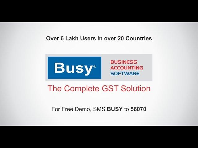 BUSY Accounting Software - The Complete GST Solution (English)