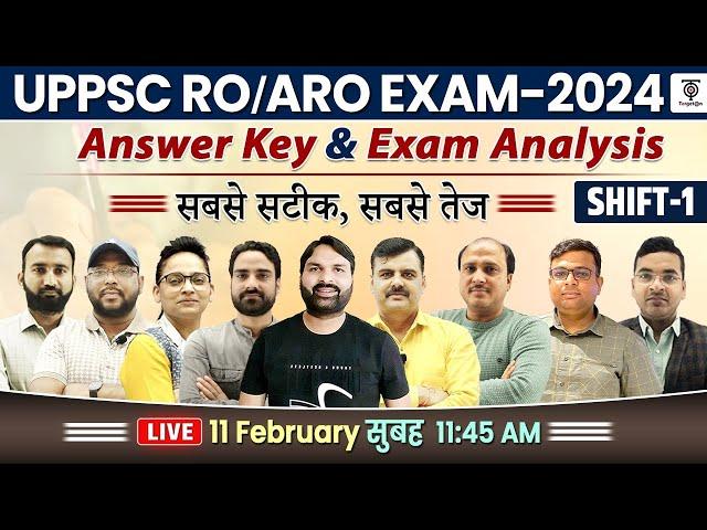 UPPSC RO/ARO EXAM 2023 ANSWER KEY SHIFT 1| RO/ARO EXAM ANALYSIS & SOLUTION 11 FEB ..Ravi P Tiwari..