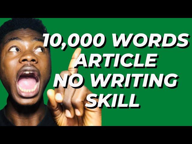 How To write 10,000 words in just 30 minutes !