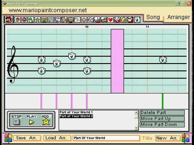 Part of Your World on Mario Paint (Screen Record)