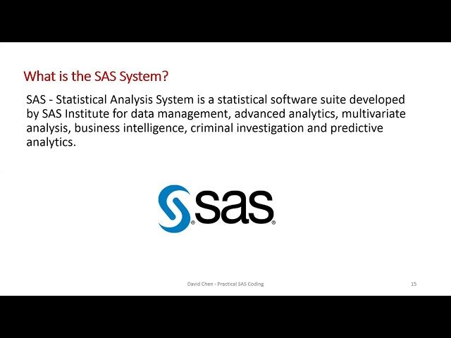 数据分析师：Practical SAS Coding 01（斯坦福IT免费资源）（David Chen老师）