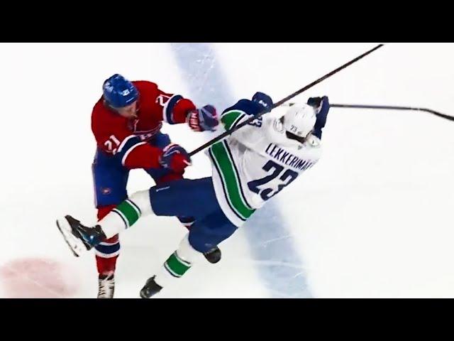 Kaiden Guhle Hit on Jonathan Lekkerimäki | Vancouver Canucks Montreal Canadiens 2025 NHL Highlights