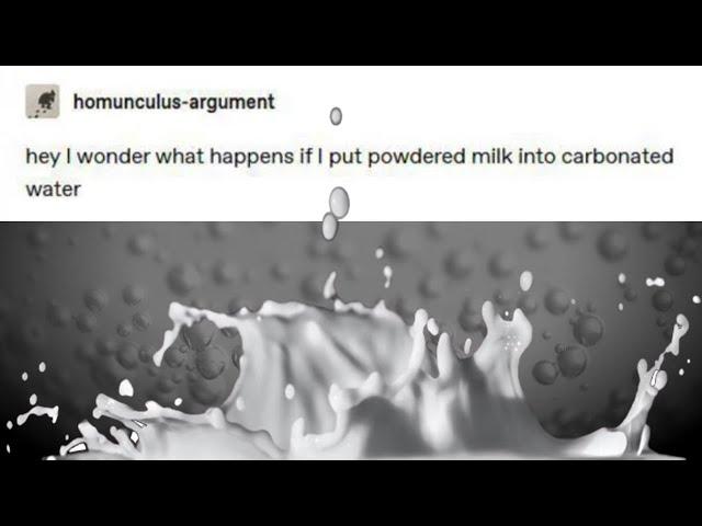 Powdered milk in carbonated water