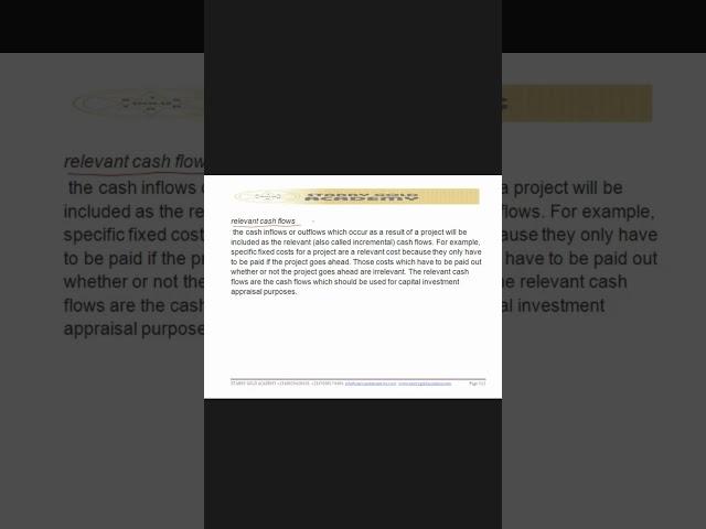 CIS Video on CORPORATE FINANCE- RELEVANT CASHFLOW AND TAXATION IN CAPITAL BUDGETING. #youtubeshorts
