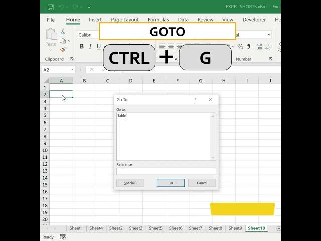 Quickly select a large Range in Excel shortcut Trick | #shorts #excelhurdles