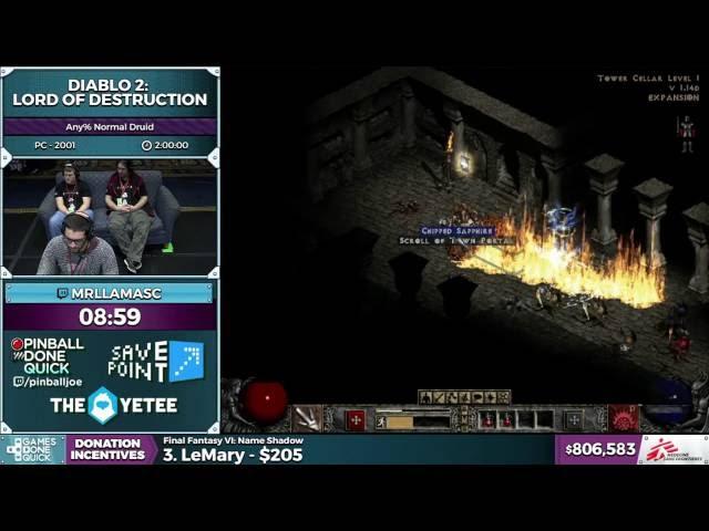 Diablo 2: Lord of Destruction by MrLlamaSC in 1:44:51 - SGDQ 2016 - Part 167