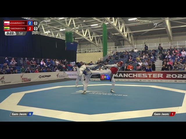 119 R-16 W-57kg  ADAMKIEWICZ Patrycja POL vs  TVARONAVICIUTE Klaudija LTU I Manchester 2022 WT GP