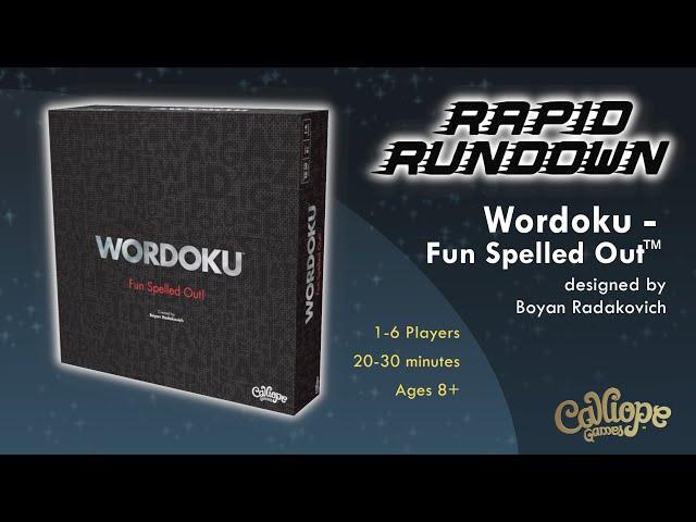 Wordoku - Rapid Rundown