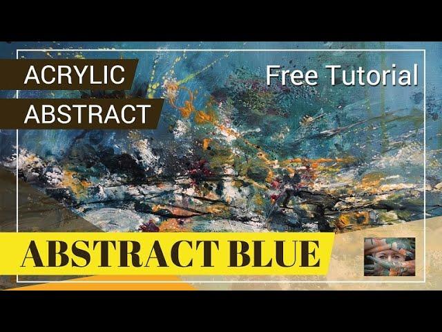 Abstract blue demo. Abstract acrylic painting.