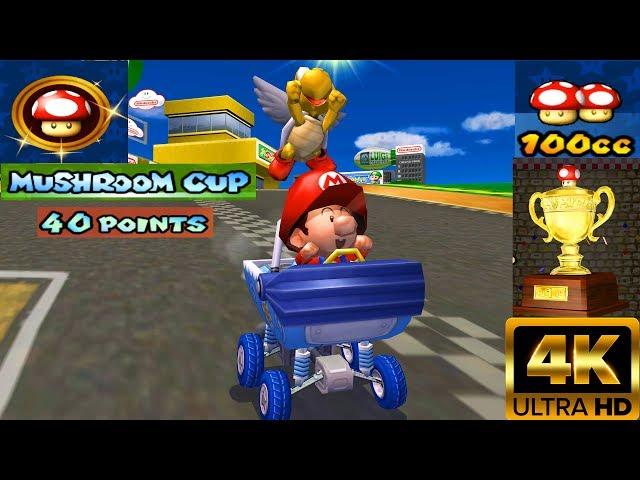 Mario Kart Double Dash!! - Grand Prix 100cc - Mushroom Cup (40 Points) [4K]