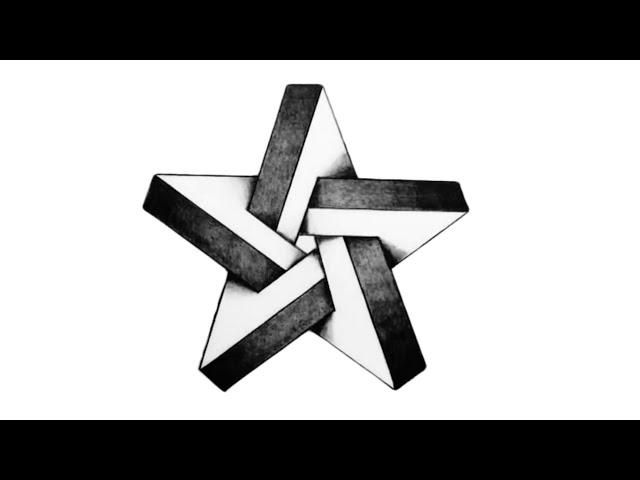 Easy way to draw an impossible 3D star step by step