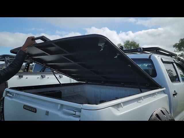 Lockable Aluminium Hard Tub Lid Fits Hilux Dual Cab 2005 - 22 Side Rail Tonneau Cover Gas Strut Lift