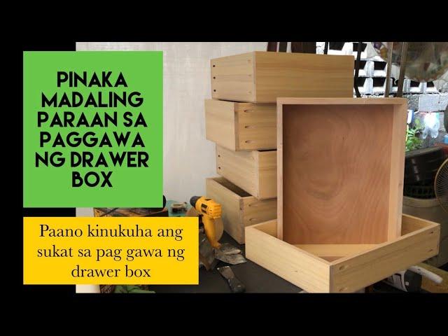 Paano gumawa ng Drawer Box // Paano kinukuha ang sukat ng Drawer box // How to build a Drawer Box