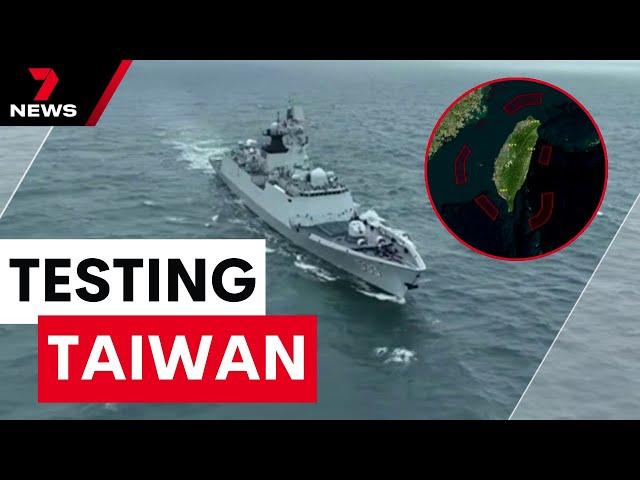 China runs massive military exercise around Taiwan as "punishment" for election | 7 News Australia