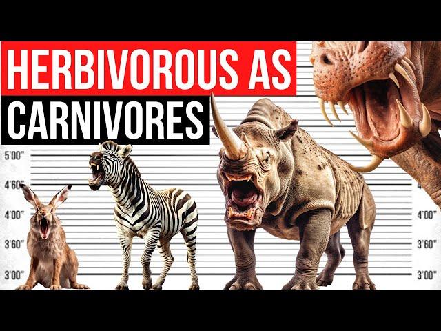 If Herbivores Animals were Carnivores | Rhino, Giraffe, Horse