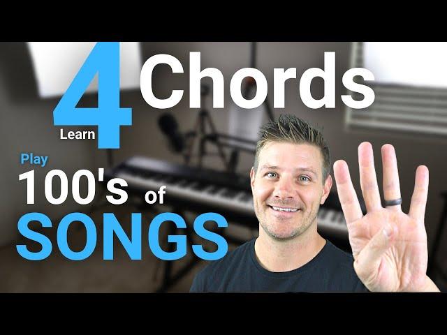 Learn 4 Chords - Play 100's of WORSHIP songs! 5 examples [EASY LESSON]