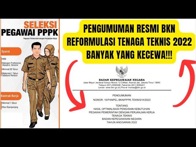 Pengumuman RESMI Reformulasi Tenaga Teknis, Banyak Pelamar yang KECEWA !!!