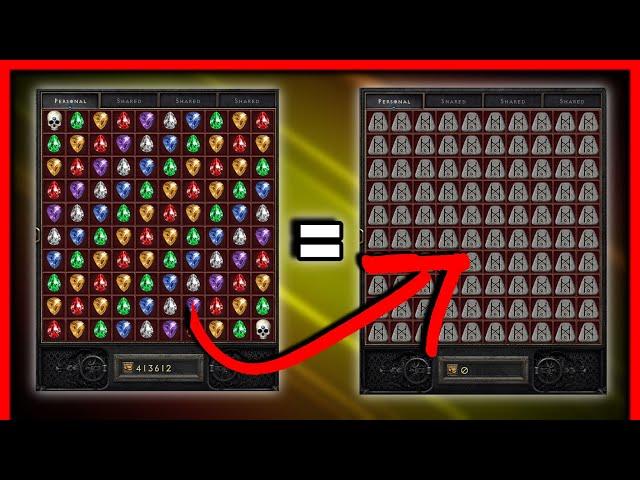 How To Turn Random Perfect Gems Into DOZENS of Jah Runes - Diablo 2 Resurrected