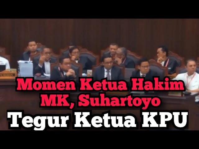 Momen Ketua Hakim, Suhartoyo Tegur Ketua KPU : " Bapak Kok Diam Saja?"