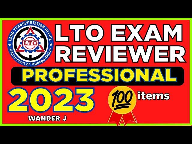 PROFESSIONAL LTO EXAM REVIEWER - PROFESSIONAL DRIVER'S LICENSE | TAGALOG | Wander J