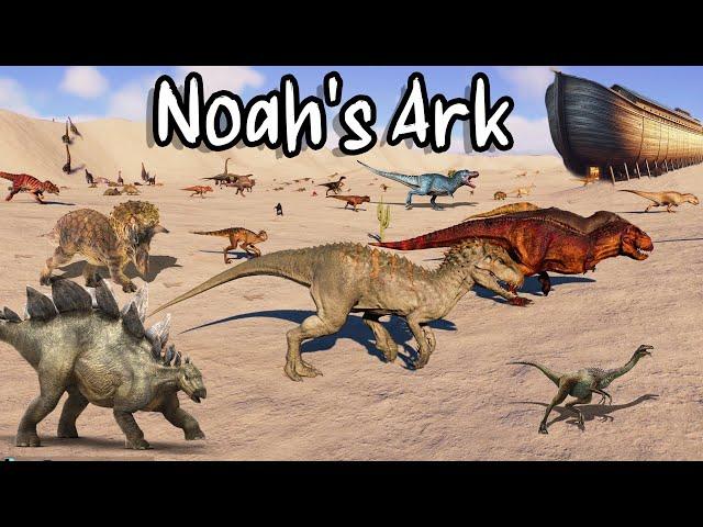 200 Dinosaurs Animals Race in Noah's Ark Planet Zoo included T-Rex, Stegosaurus, & Indominus Rex